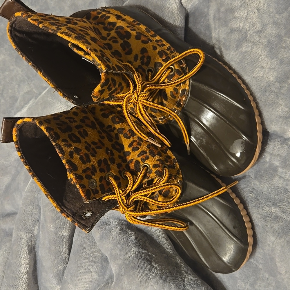Leopard Print Girl's Boots